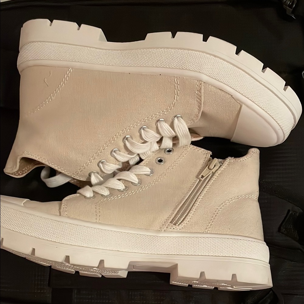 Women's Cream High-Top Sneakers